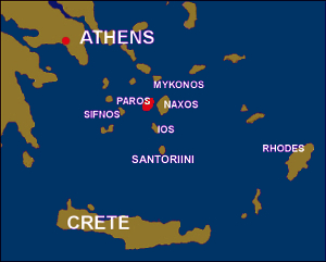 paros map - Greek Islands